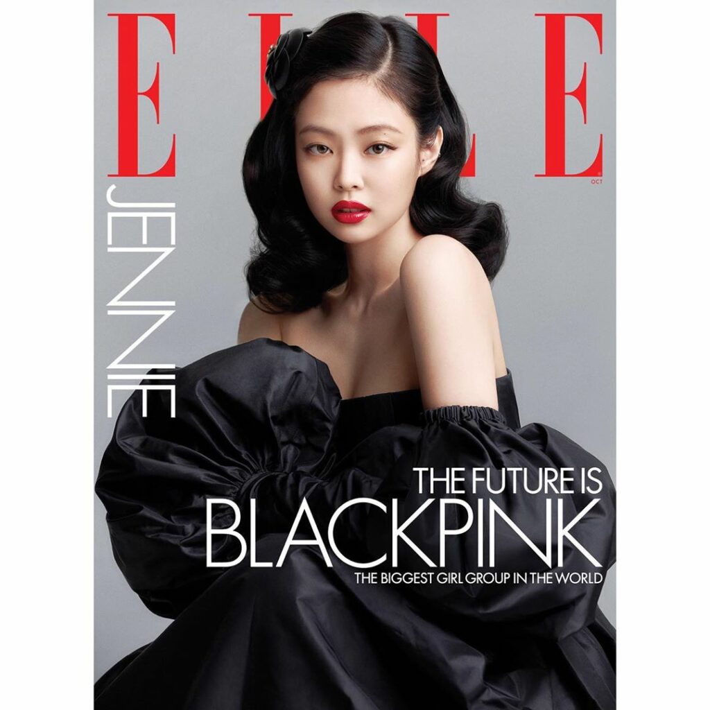 @jennierubyjane on the cover of ELLE (US) @elleusa #광고 ⠀ ELLE October 2020:⠀...