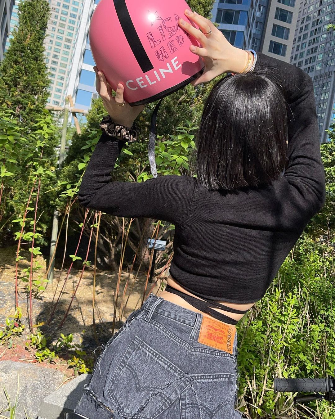 Thank you @hedislimane and @utzpeter for this cute pink helmet …