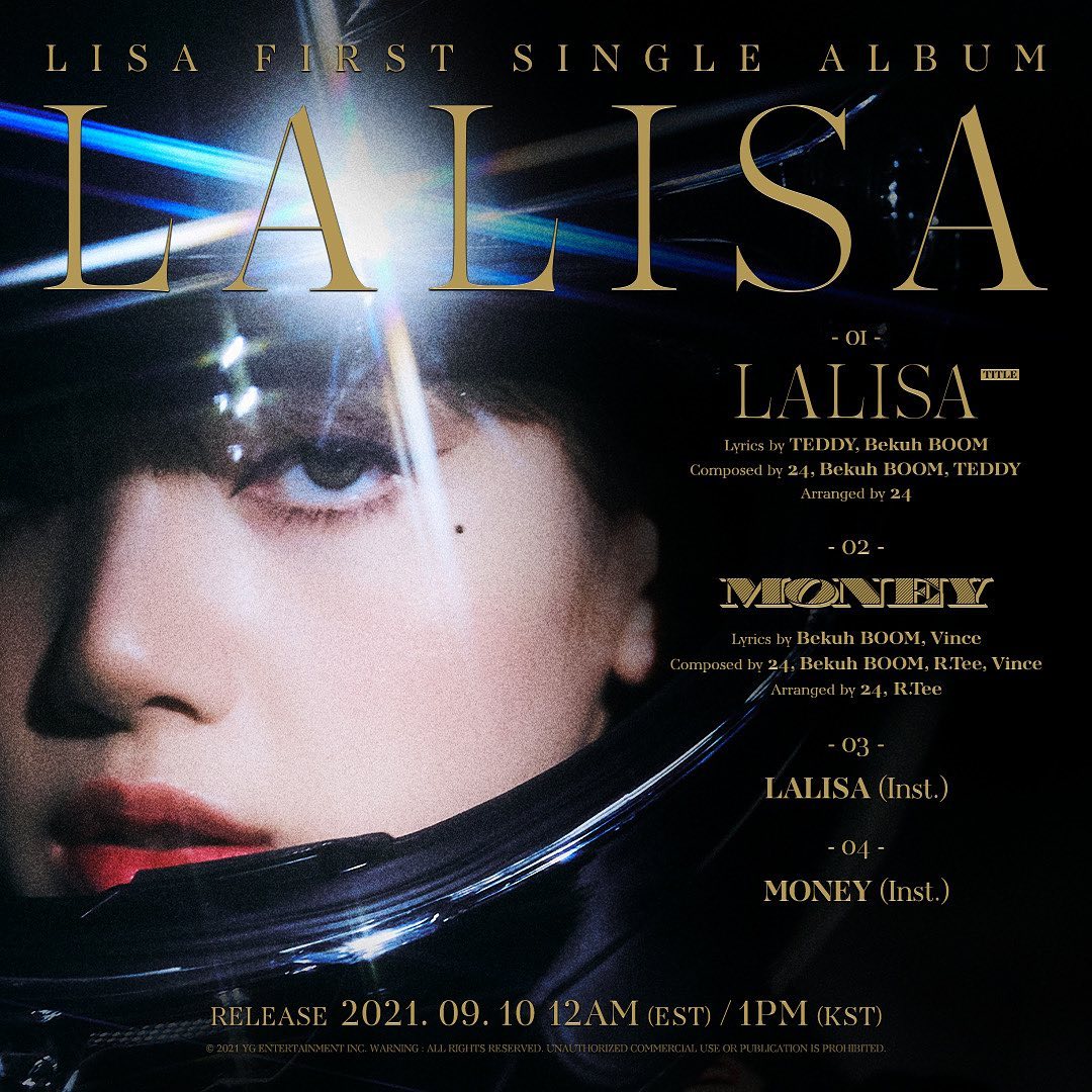 LISA – FIRST SINGLE ALBUM LALISA TRACKLIST POSTER  #LISA #리사 #BLACKPINK #블랙핑크 #F…