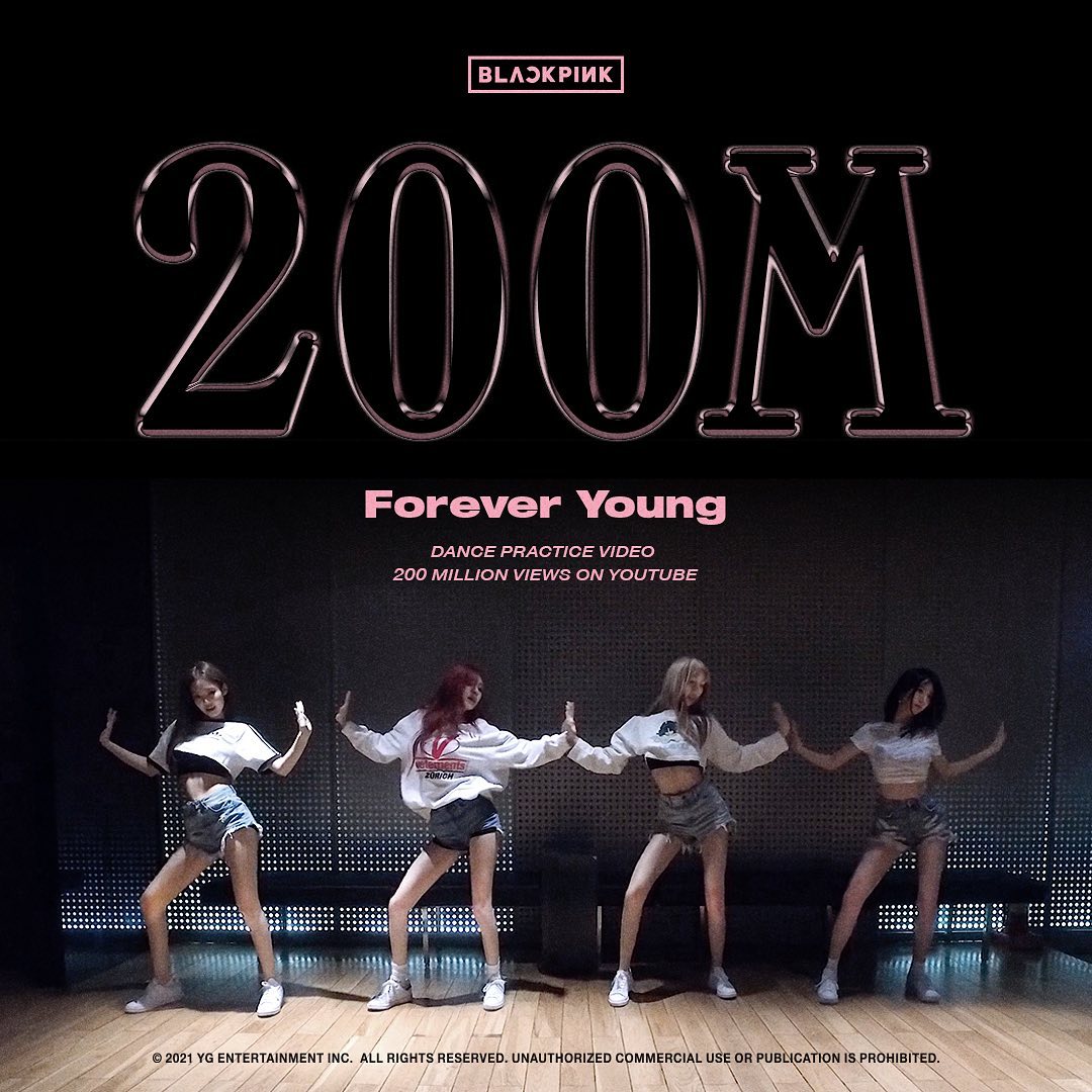 #BLACKPINK #블랙핑크 #FOREVERYOUNG #DANCE_PRACTICE #안무영상 #200MILLION #YOUTUBE #YG…