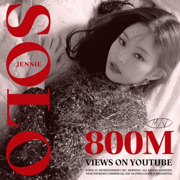 #JENNIE #제니 #BLACKPINK #블랙핑크 #SOLO #MV #800MILLION #YOUTUBE #YG…