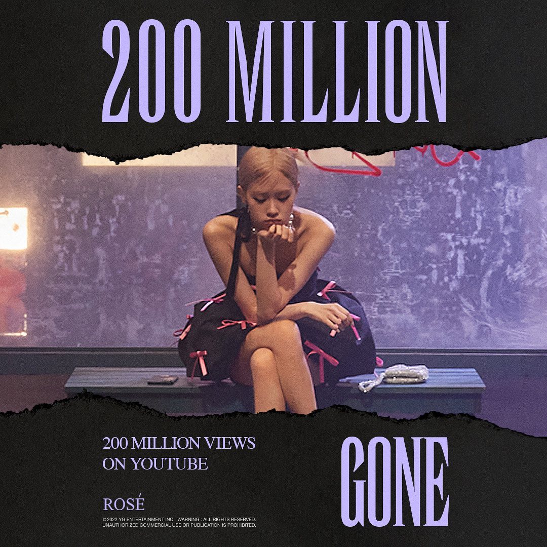 #ROSÉ #로제 #BLACKPINK #블랙핑크 #Gone #MV #200MILLION #YOUTUBE #YG…