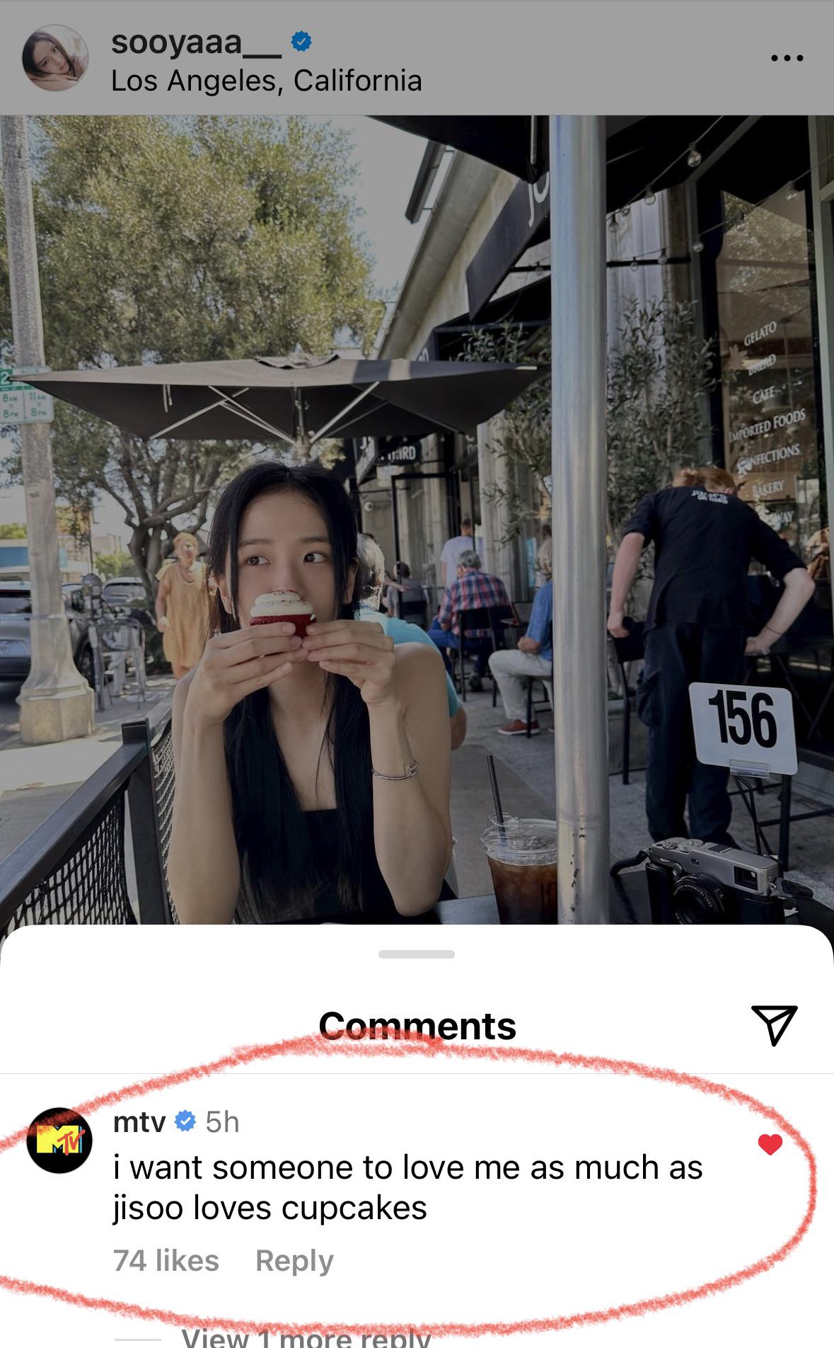 230830 IG Update - MTV comment on Jisoo’s post.