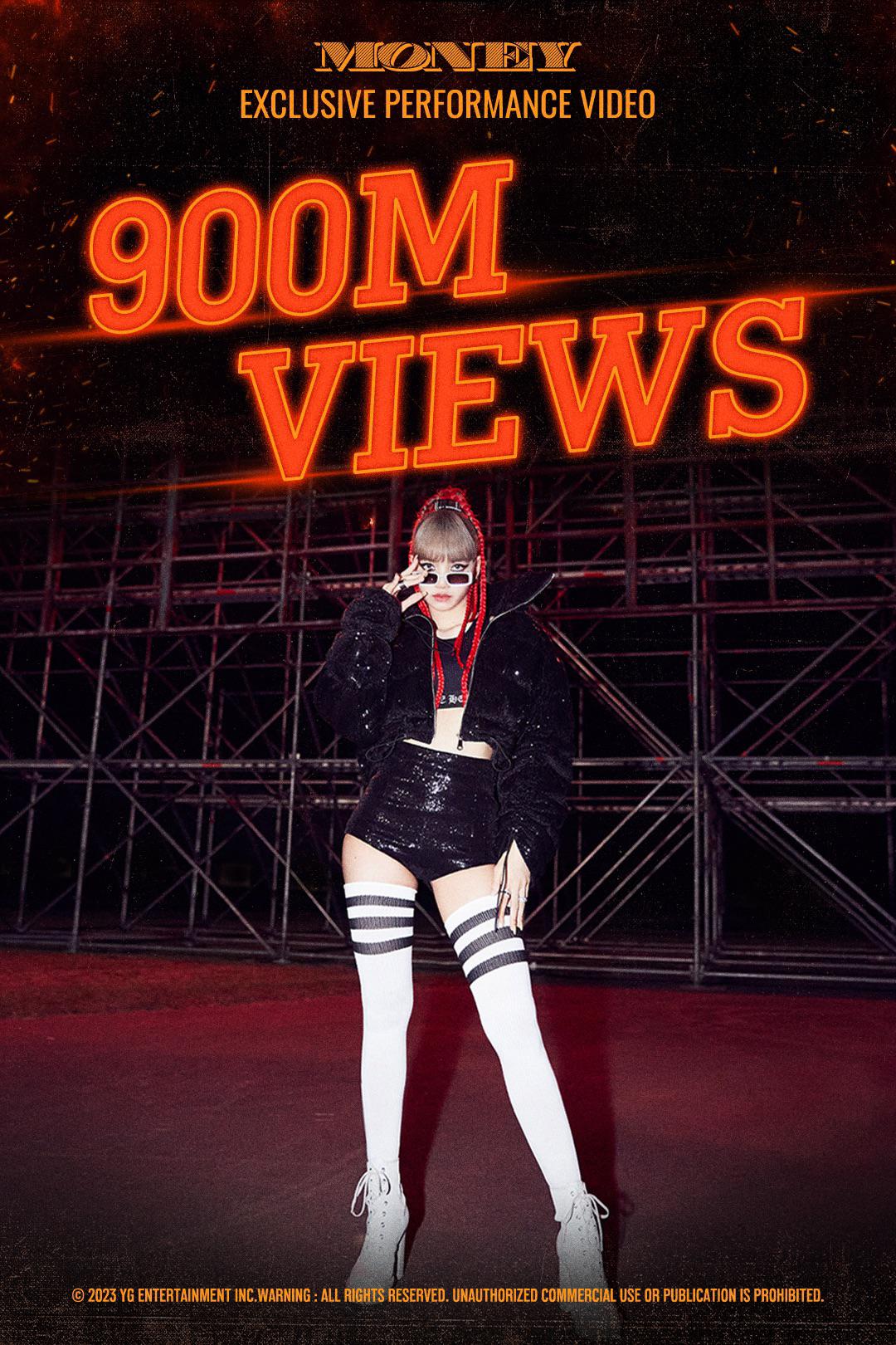 230919 LISA - ‘MONEY’ EXCLUSIVE PERFORMANCE VIDEO hits 900 MILLION VIEWS on Youtube! [Official Poster]