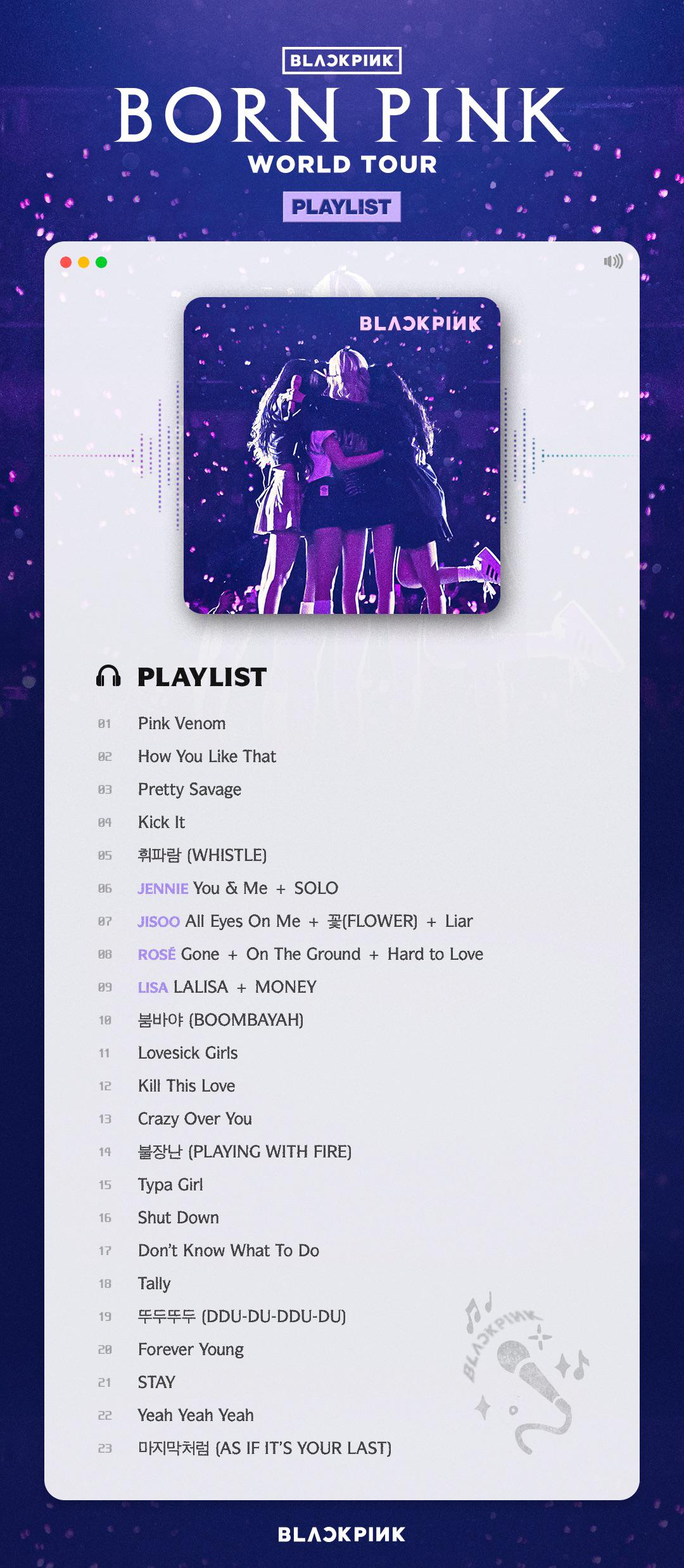 230918 BLACKPINK WORLD TOUR [BORN PINK] PLAYLIST