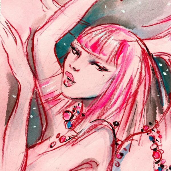 230928 Detailed drawing of Lisa @ Crazy Horse Paris from CHP Illustrator Antoine Kruk