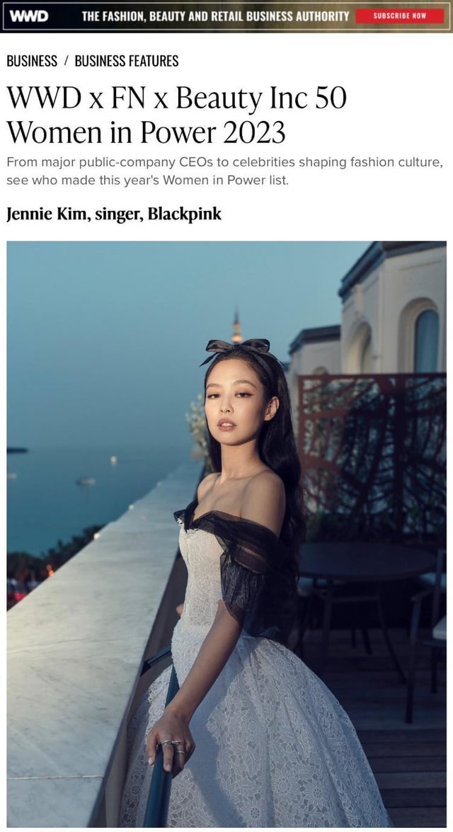 230907 Jennie is on WWD’s 50 Women in Power 2023