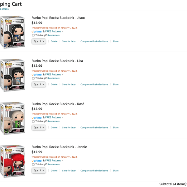 231019 BLACKPINK x Funko POP! | Pre-Order Available at Amazon (Release Date: Jan 1, 2024) | Also Free Shipping for Prime Members