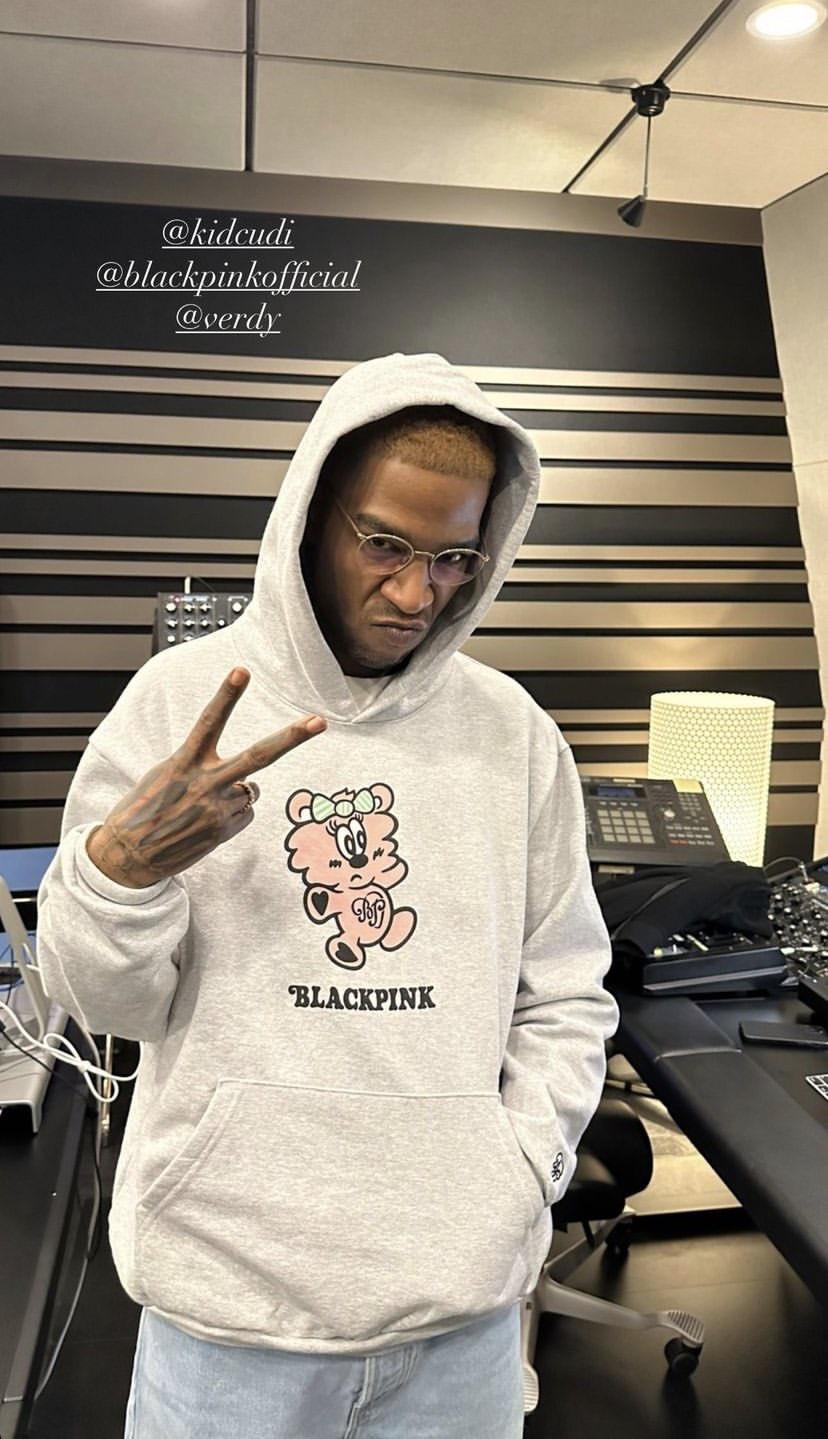 231007 Kid Cudi wearing BLACKPINK x Verdy merch at The Black Label