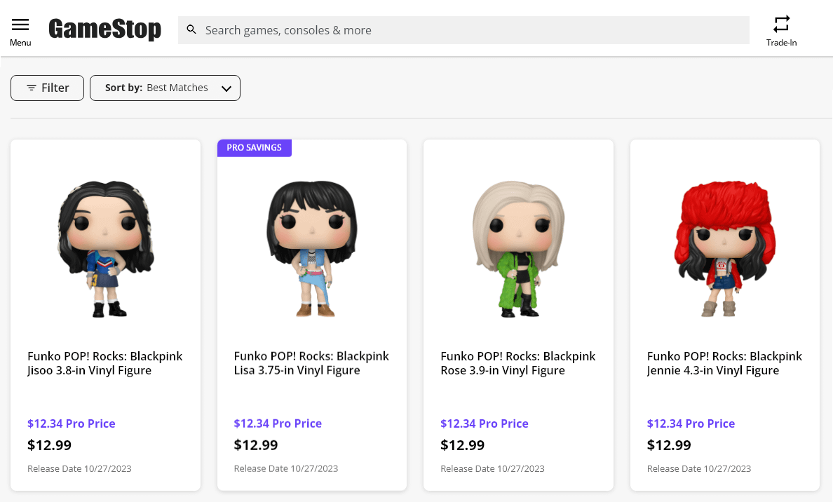 231012 BLACKPINK x Funko POP! | Pre-Order Available at GameStop (Release Date: Oct. 27, 2023)