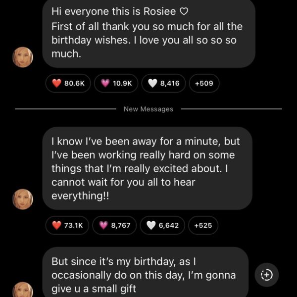 240211 Rosé IG Broadcast Channel Update