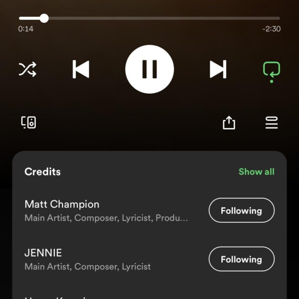 240308 Jennie is credited as Composer and Lyricist in ‘Slow Motion’