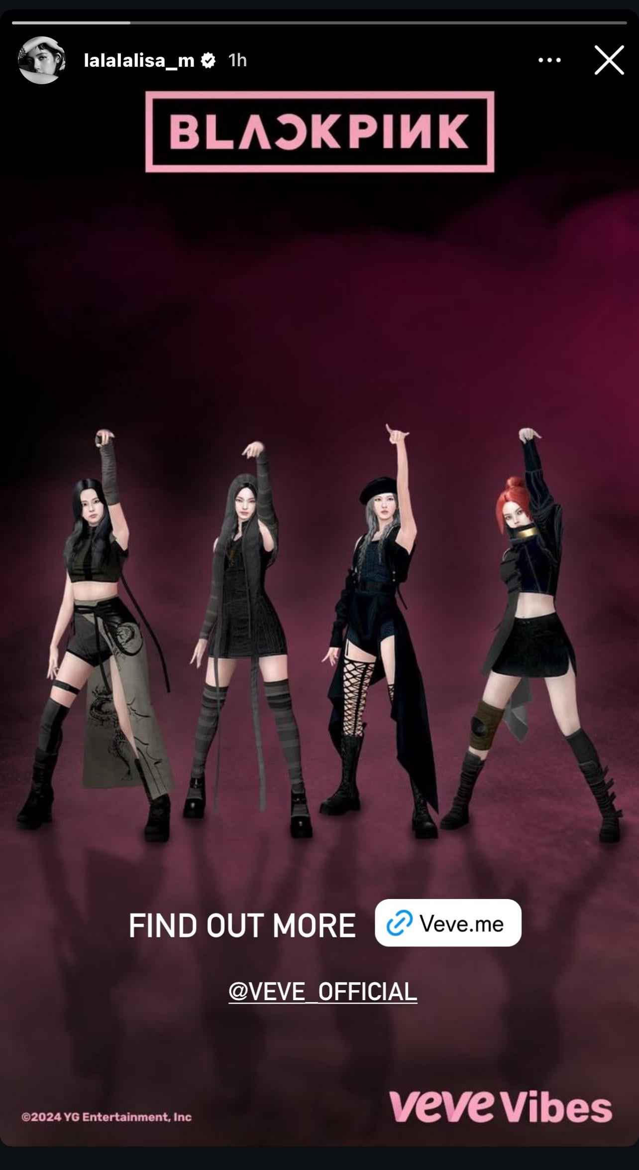 240521 Lisa IG Story Update for VeVe Collectible drop on 240522