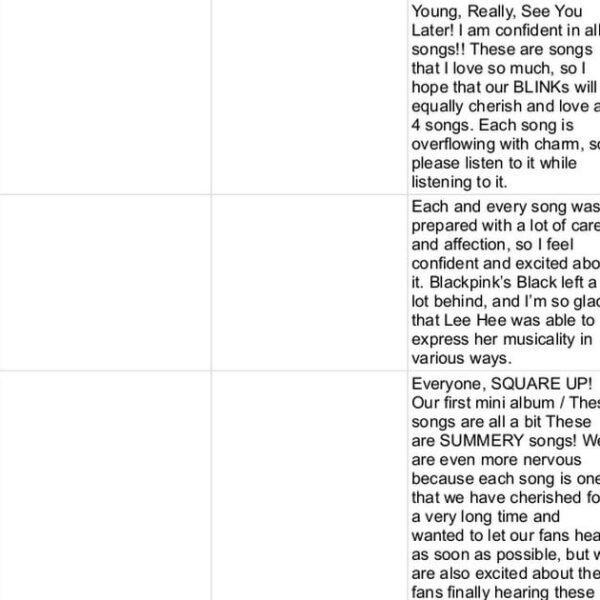 Square Up Photocard Translations