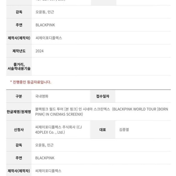 240619 BLACKPINK WORLD TOUR [BORN PINK] will be shown in Cinemas