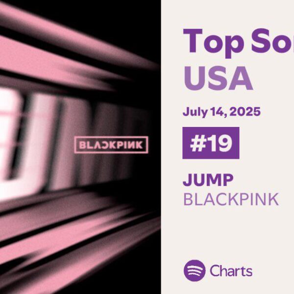 250715 ‘뛰어(JUMP)’ reaches a new peak of #19 (+10) on the US Spotify chart with 865,751 streams (+146,924)