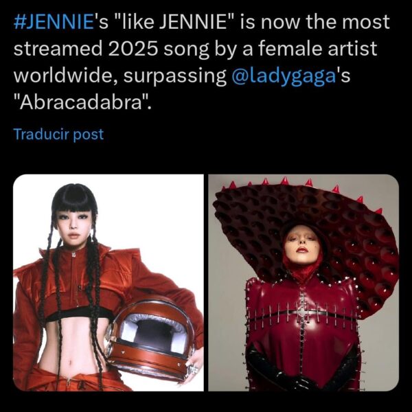250718 "Like Jennie" is now the most streamed female artist's song surpassing "Abracadabra" by Lady Gaga released this year