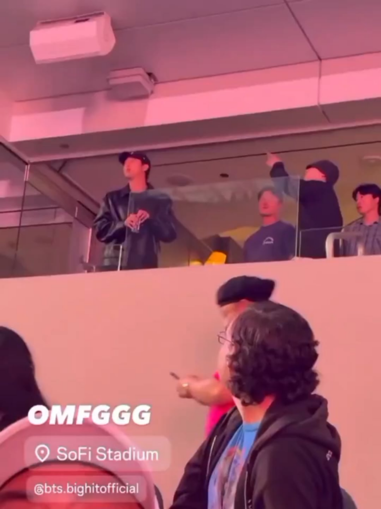 250713 BTS’ RM and SUGA spotted attending BLACKPINK’s Day 2 “DEADLINE” World Tour at Sofi Stadium in L.A.