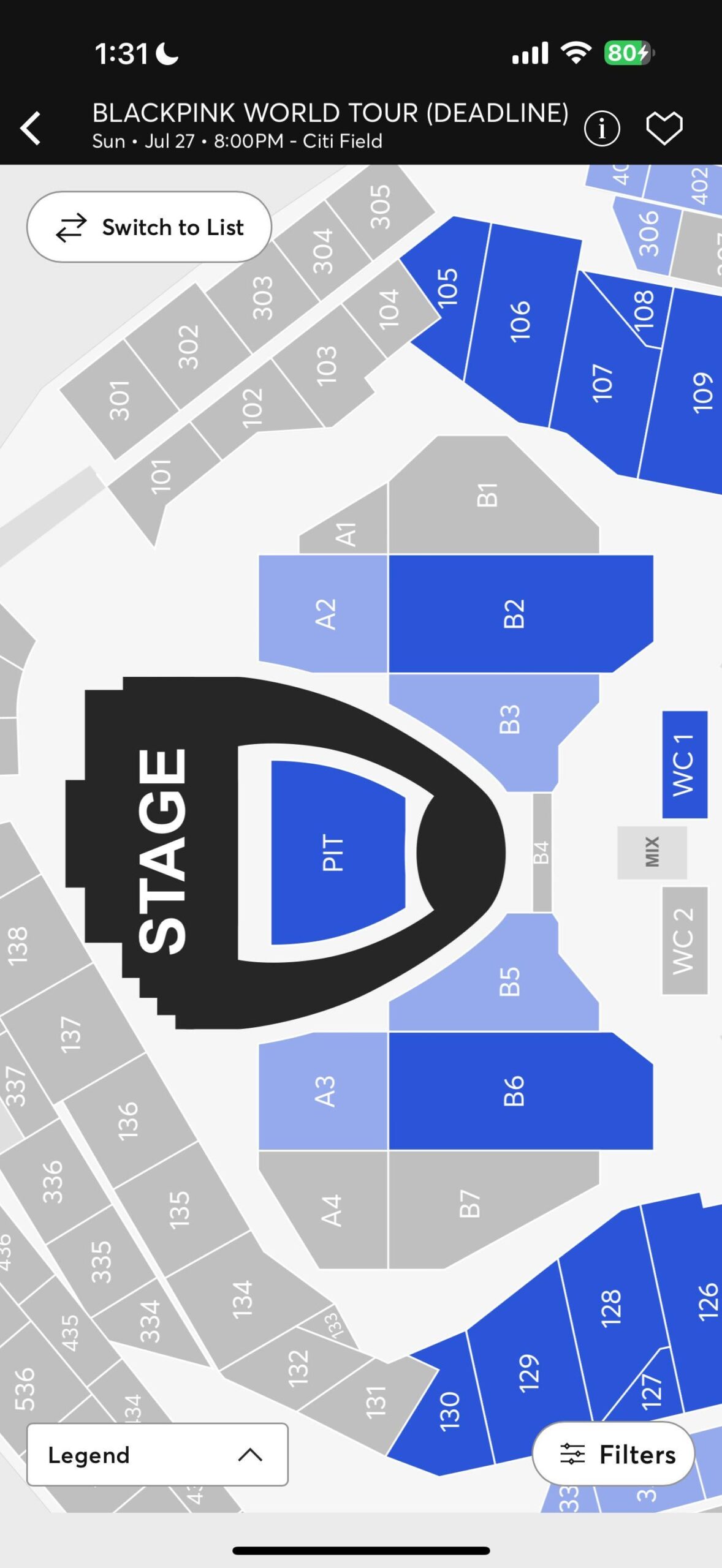 250709 Good experience with back or floor tickets/view? no