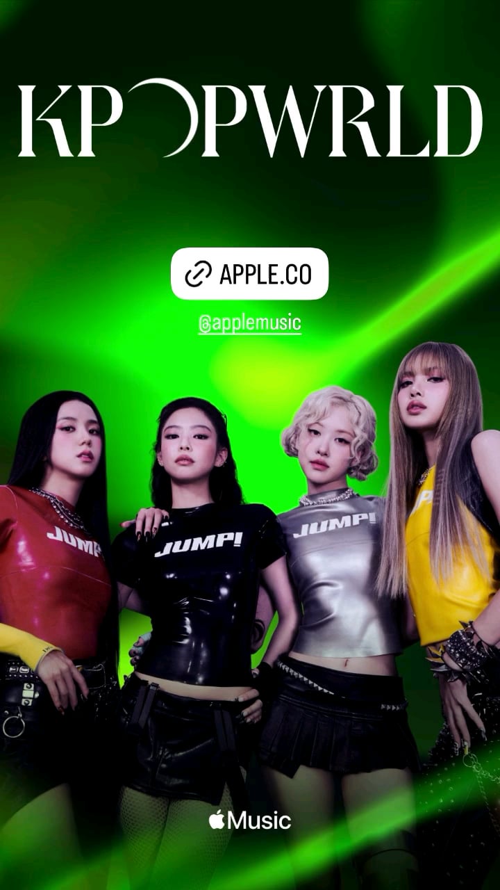 250711 BlackPink IG Story Update - "Jump" debuts on K-popWrld Playlist at #1 and graces the cover on Apple Music Playlist