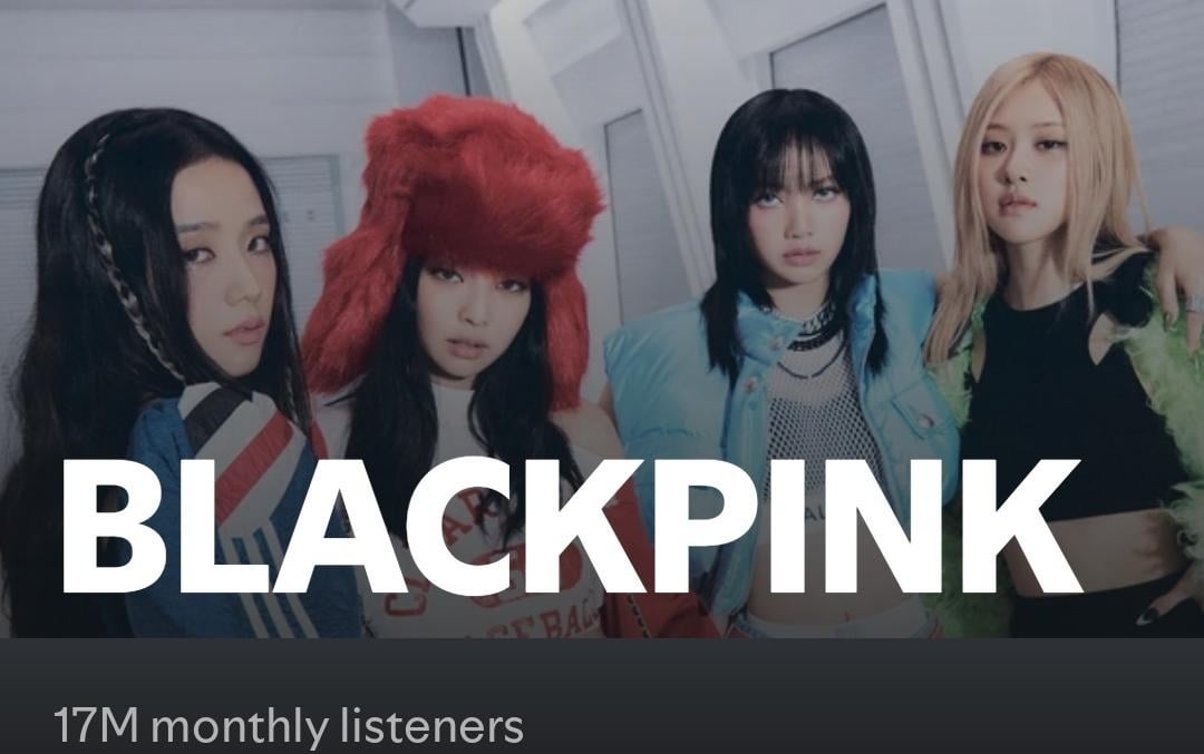 250711 BLACKPINK has reached 17M monthly listeners on Spotify!