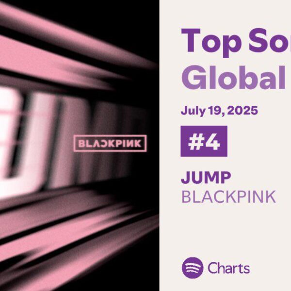 250720 ‘뛰어(JUMP)’ remains at #4 on the Global Spotify Chart with 4,850,892 streams