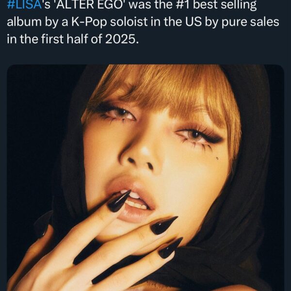 250719 LISA - ‘ALTEREGO’ was THE #1 BESTSELLING ALBUM by a K-Pop soloist in the US by pure sales in the First Half of 2025!