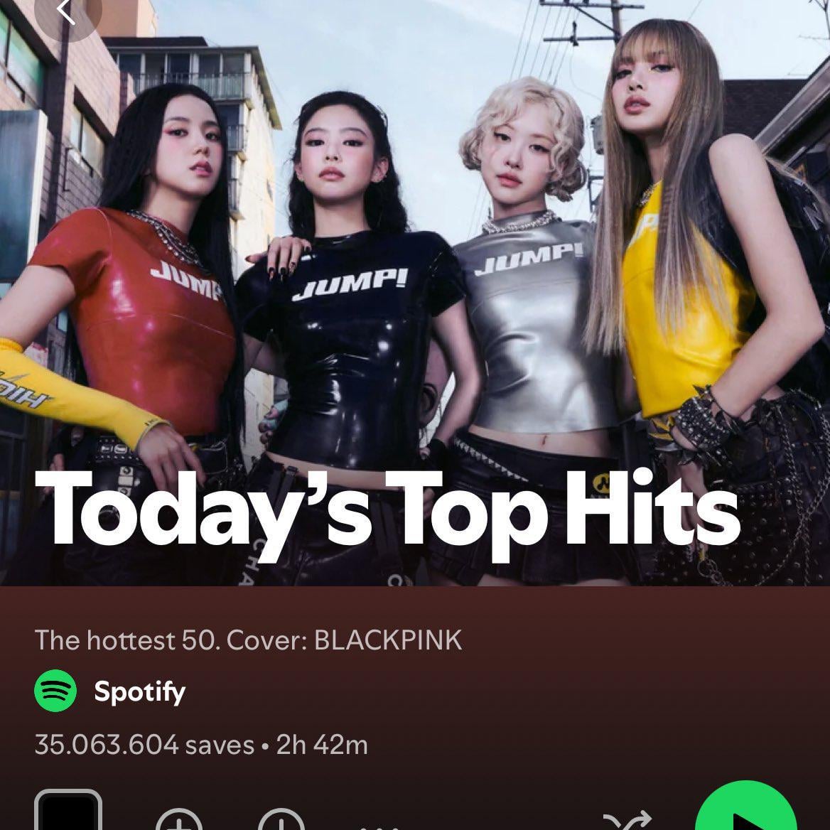 250711 "JUMP(뛰어)" debuts at #3 on Spotify's 'Today Top Hits' playlist and graces the COVER of the World's Biggest Playlist