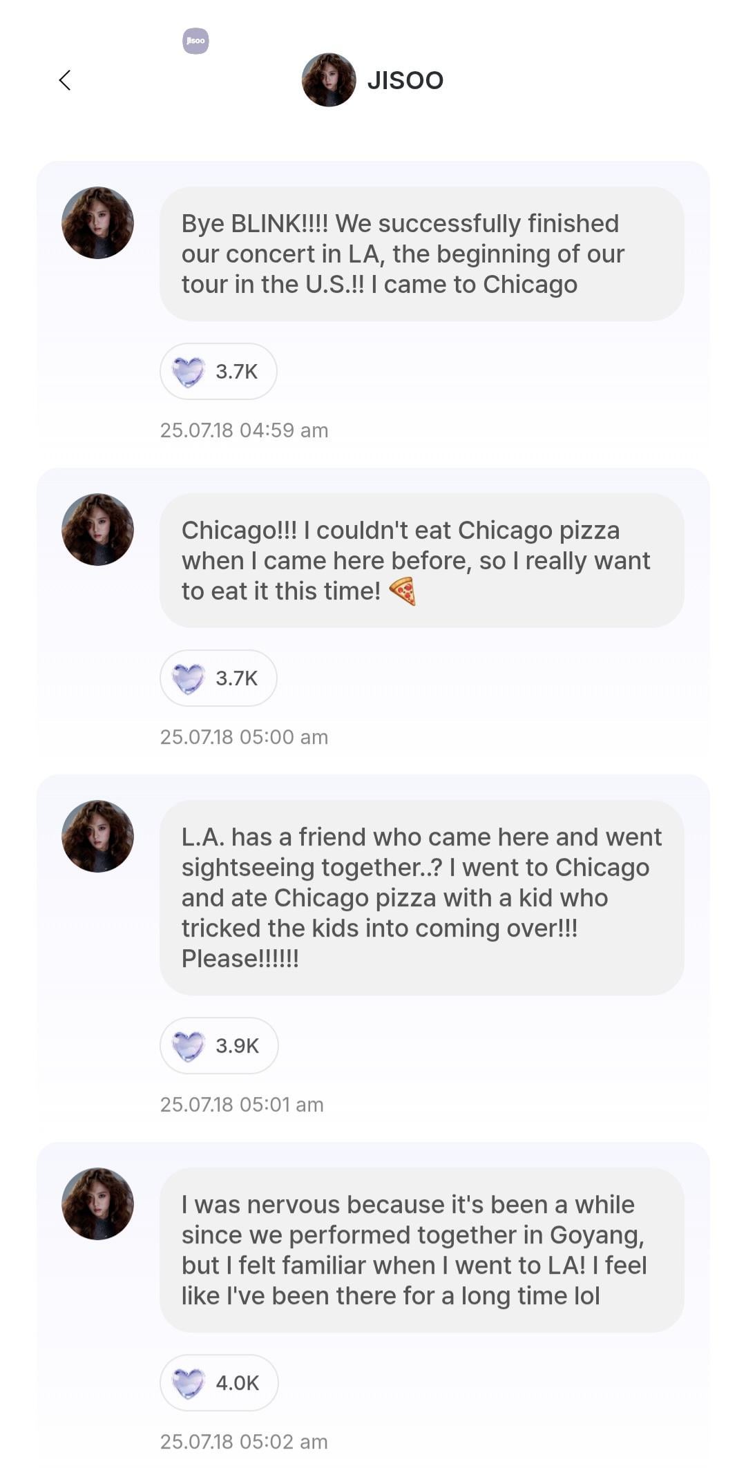 20250718 JISOO APP Feed Update