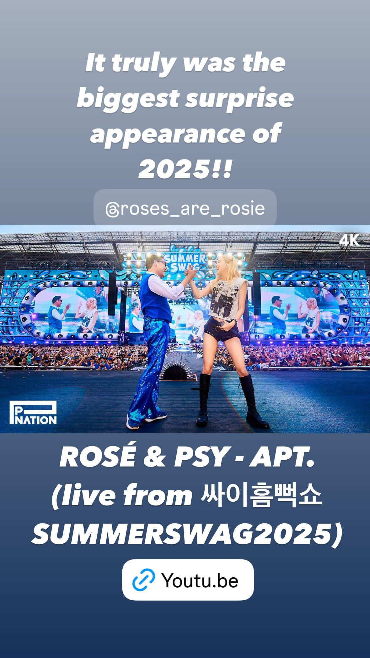 250714 PSY IG Story Update w/ ROSÉ