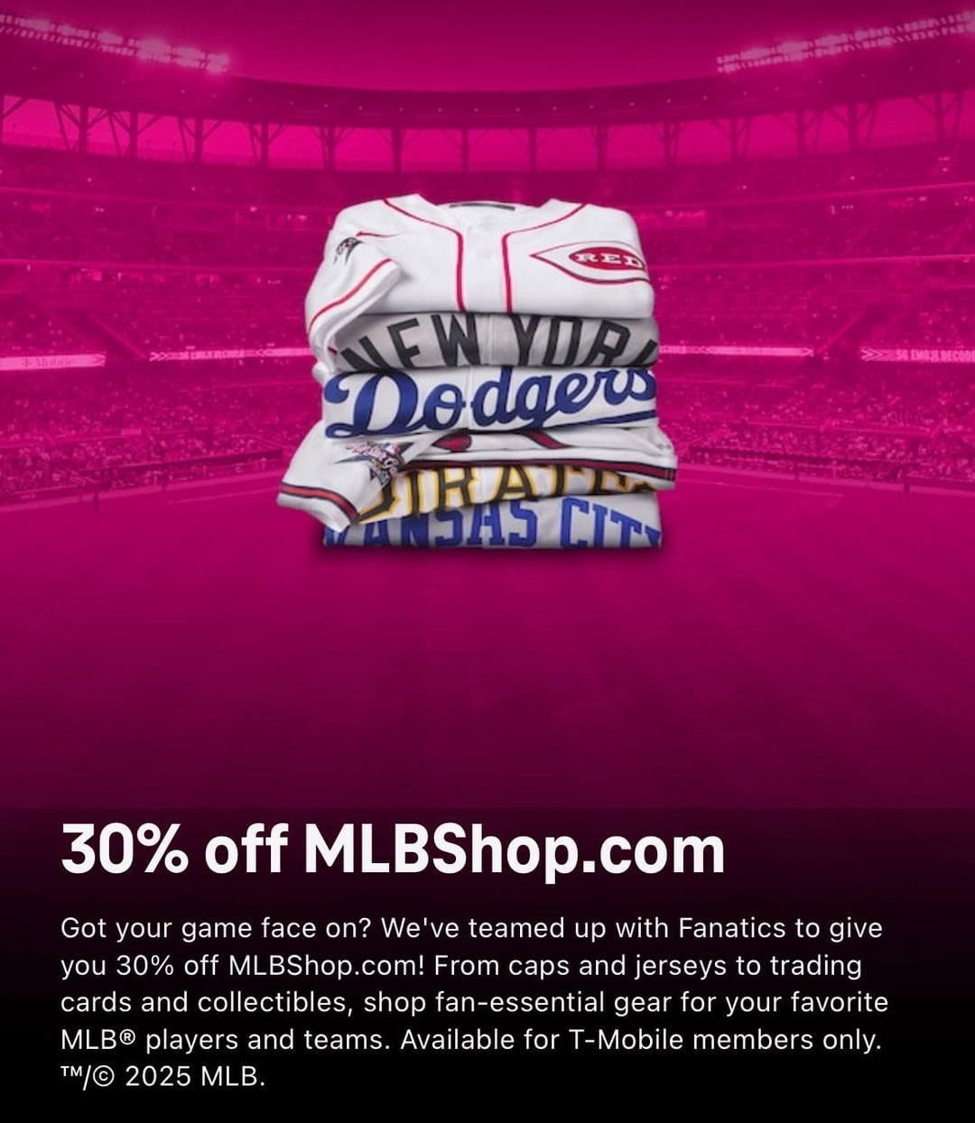 250715 if you have t-mobile, you can get 30% blackpink mlb merch!