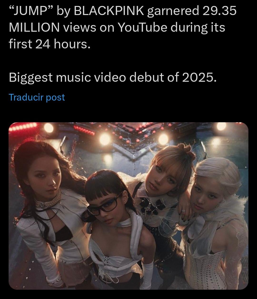 250712 "JUMP" has accumulated over 29 Million views on YouTube making the biggest music video of 2025