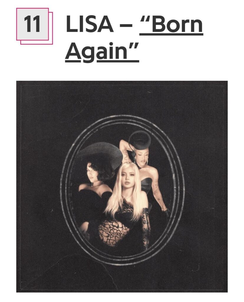 250725 Genius ranks Lisa's "Born Again" feat. Doja Cat & Raye as 11th best song released in 2025