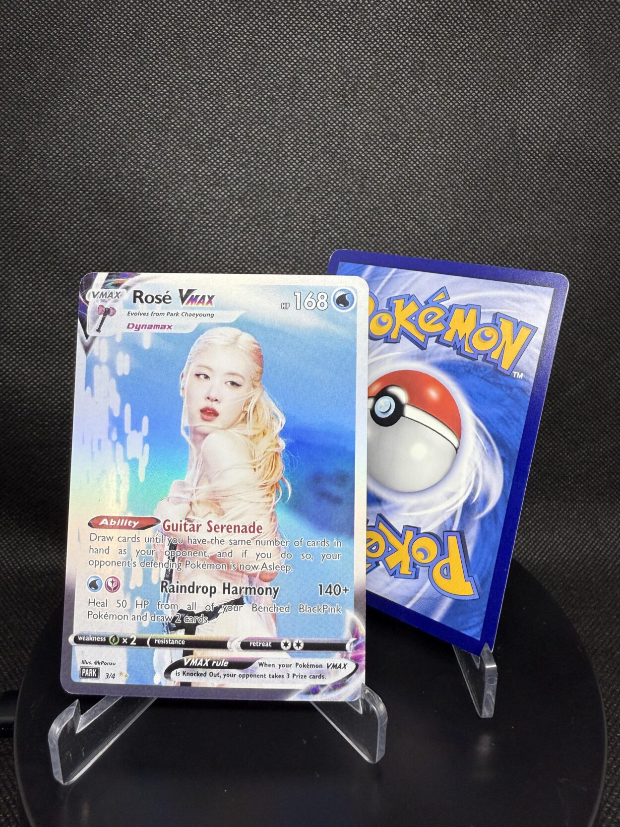 Made Pokemon Photocards for Rosé based on the Deadline Tour! 🖤💖🎤