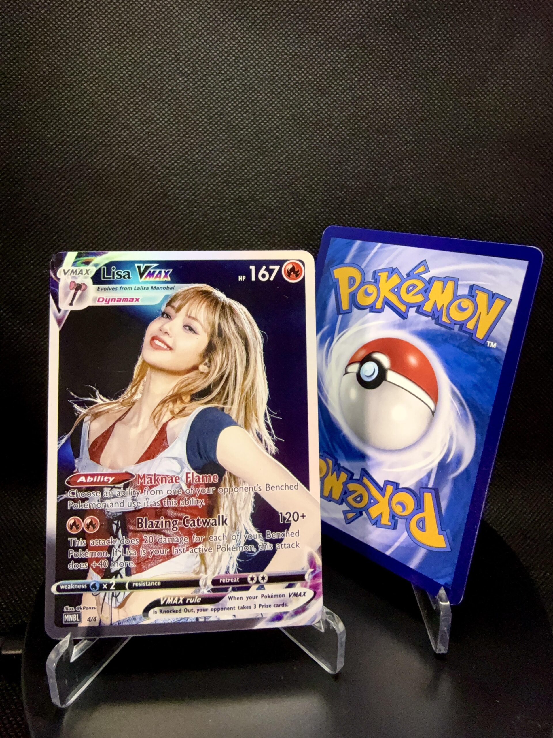 Made a Holographic Pokemon Photocard of Lisa based on the Deadline tour!! 🖤💖🎤
