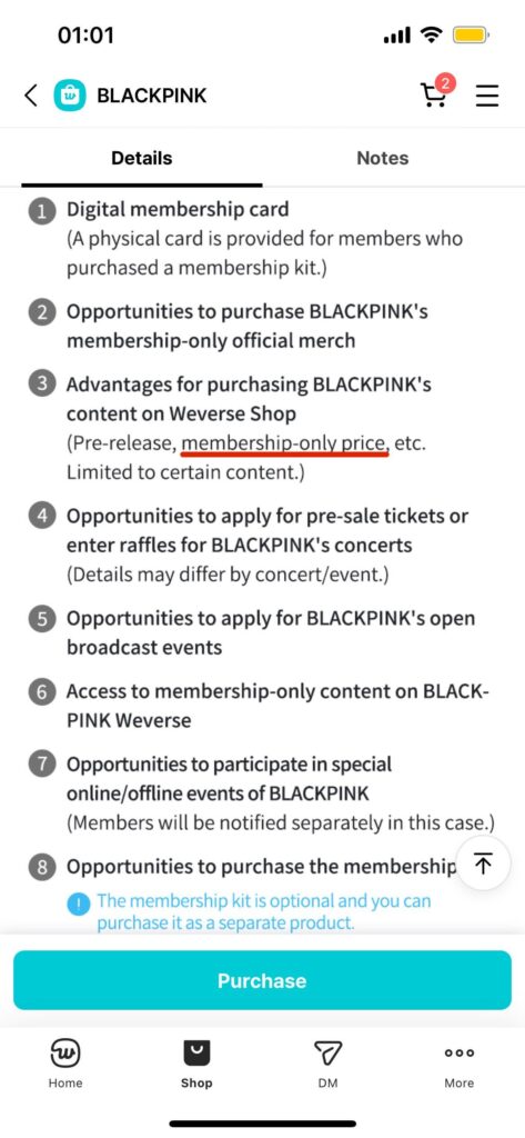 Weverse Membership question, “membership-only price” ?