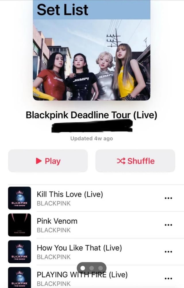 I made a live version of their set list!!!