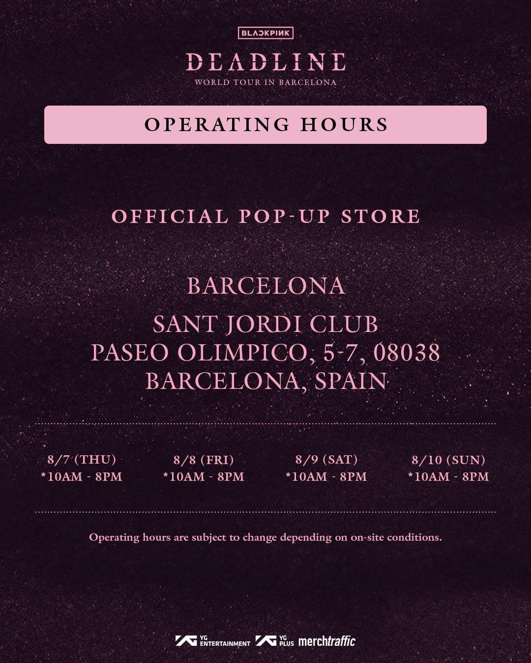 250805 BLACKPINK WORLD TOUR [DEADLINE] IN BARCELONA OFFICIAL POP-UP STORE MD & SPECIAL PERKS EVENT