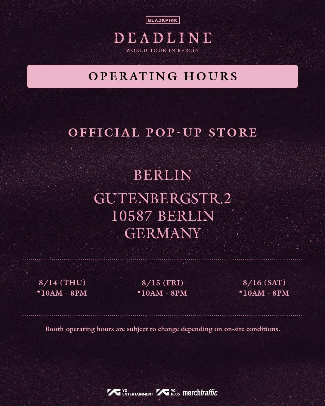 250814 BLACKPINK WORLD TOUR [DEADLINE] IN BERLIN OFFICIAL POP-UP STORE MD & SPECIAL PERKS EVENT