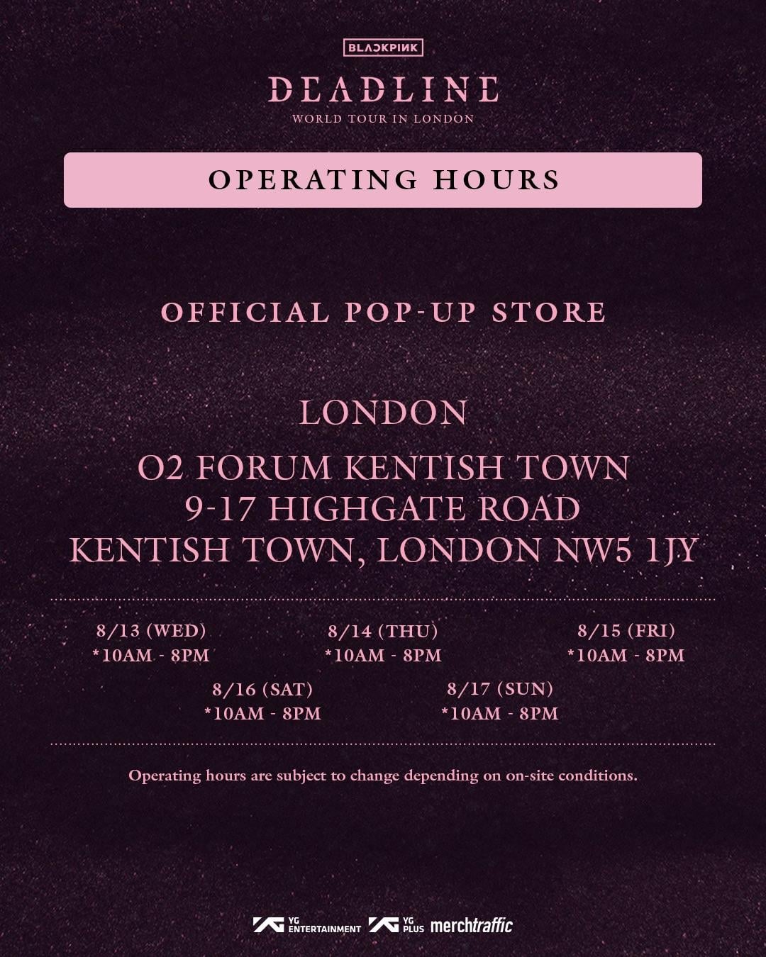 250812 BLACKPINK WORLD TOUR [DEADLINE] IN LONDON OFFICIAL POP-UP STORE MD & SPECIAL PERKS EVENT