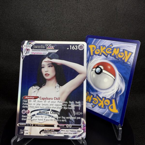Made a VMAX Holographic Pokemon card for Jennie based on the Deadline tour!! 🖤💖