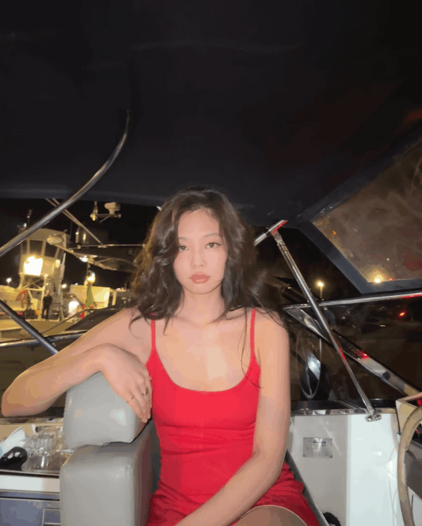 Jennie on a boat