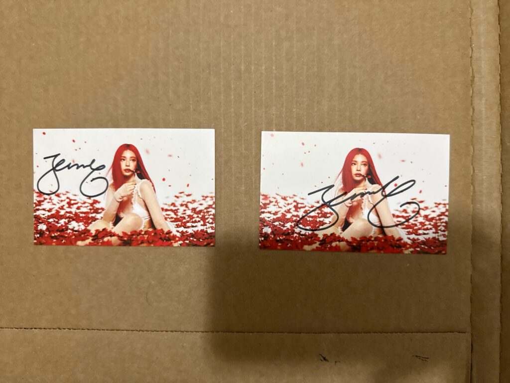 20250824 JENNIE Ruby’s Signed Vinyl, autopen?