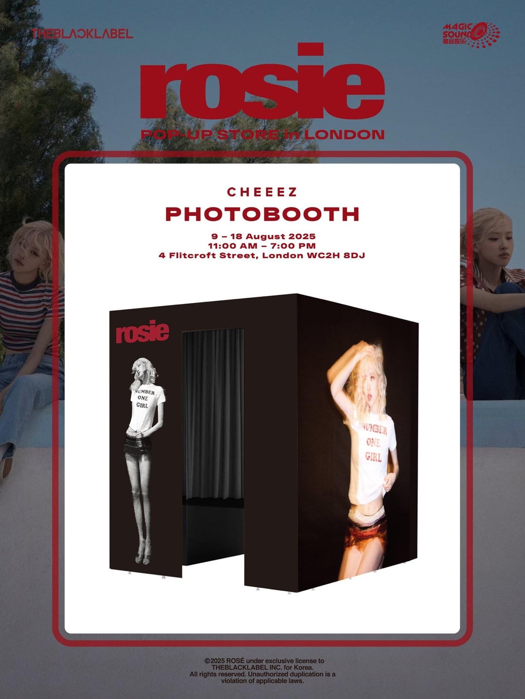 250809 ROSÉ first studio album [rosie] POP-UP STORE in LONDON CHEEZ PHOTOBOOTH