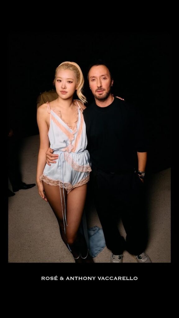 250930 ysl IG Story Update w/ Rosé, Anthony Vaccarello & Charli XCX