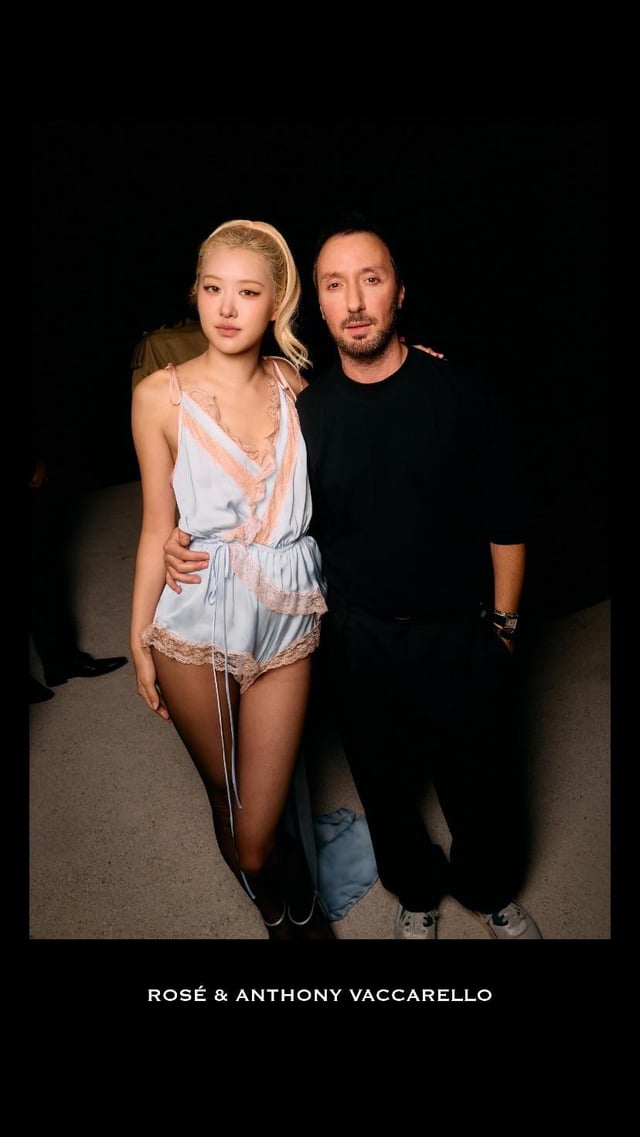 250930 ysl IG Story Update w/ Rosé, Anthony Vaccarello & Charli XCX