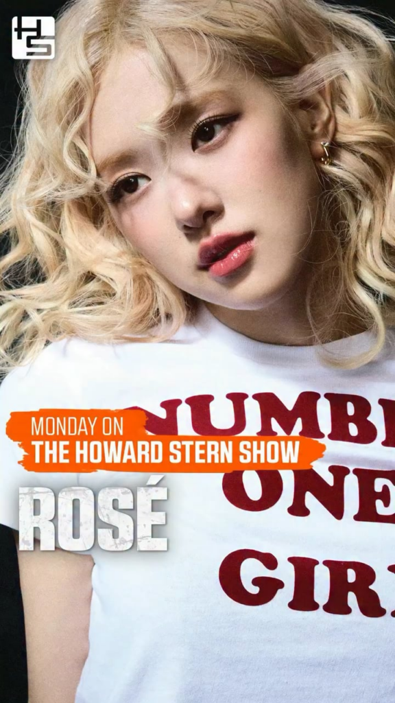 250921 ROSÉ will be performing on The Howard Stern Show on Monday, Sep 22