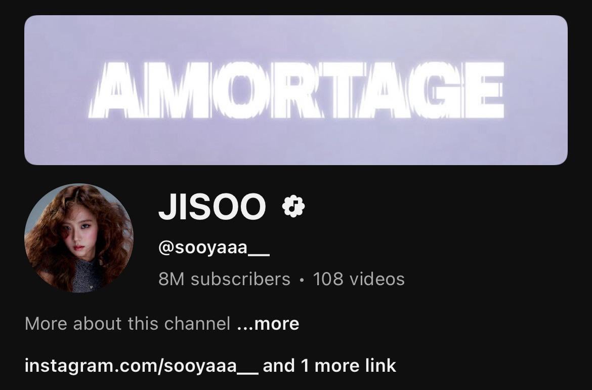250901 JISOO has surpassed 8 MILLION subscribers on YouTube!