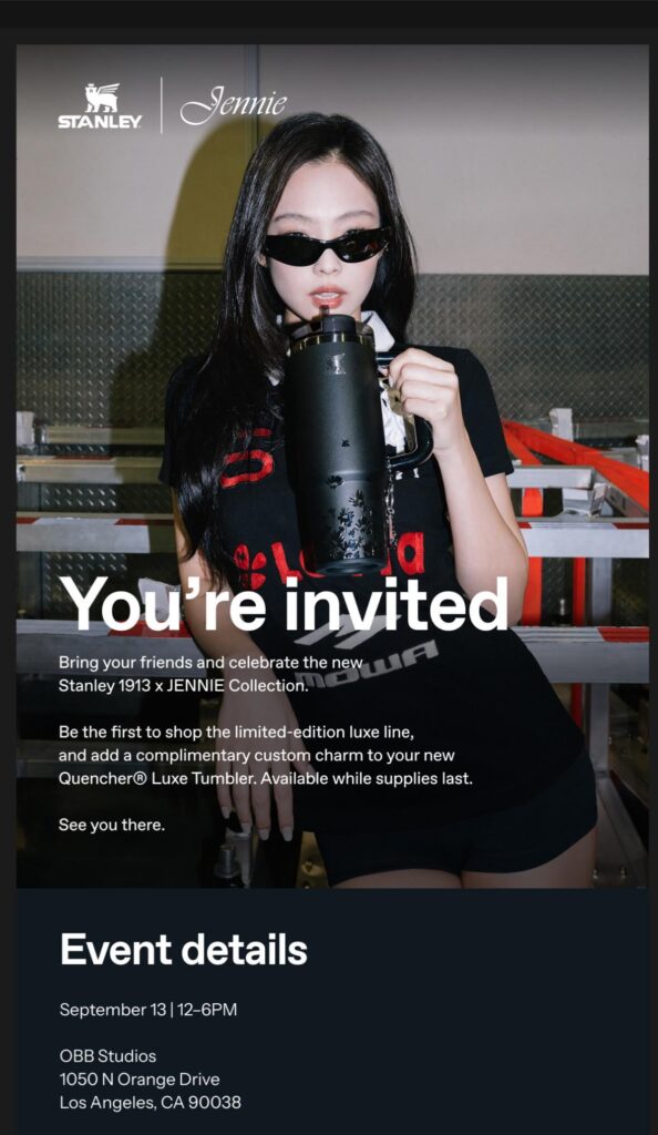STANLEY 1913 x JENNIE Collection Pop-Up Event @ Los Angeles on 9/13/25