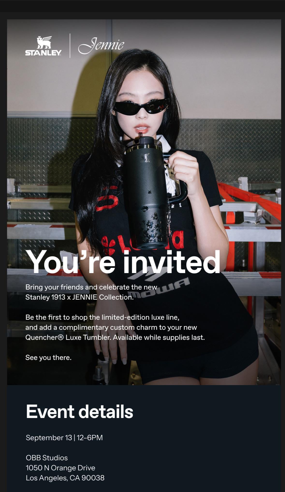 STANLEY 1913 x JENNIE Collection Pop-Up Event @ Los Angeles on 9/13/25